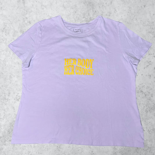 Lavender Fitted Her Body Her Choice Tee | Women's L