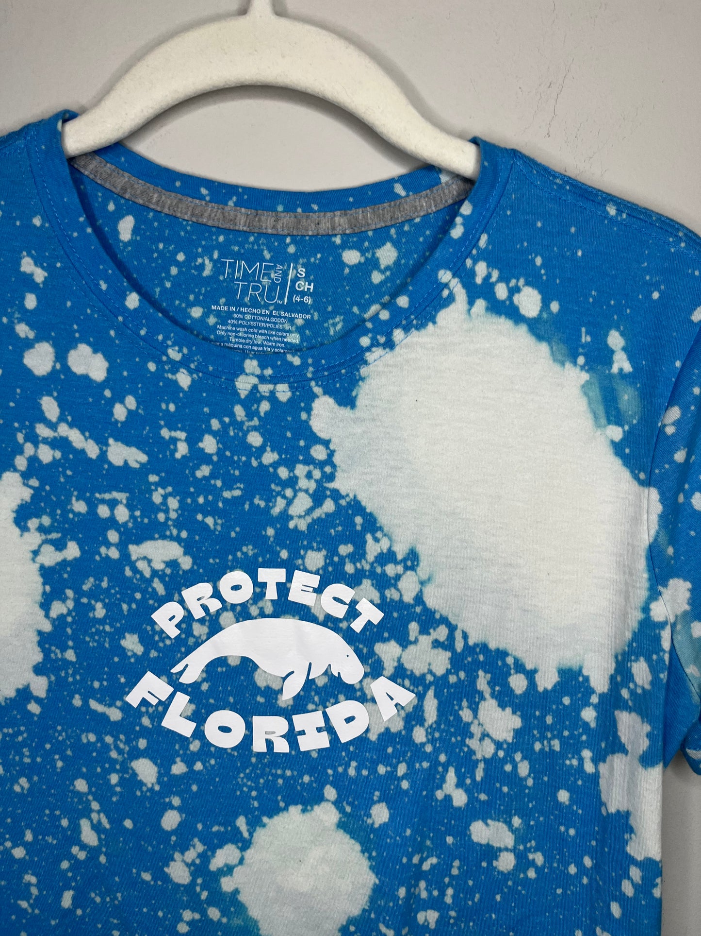 Blue Bleached Protect Florida Tee | Size S