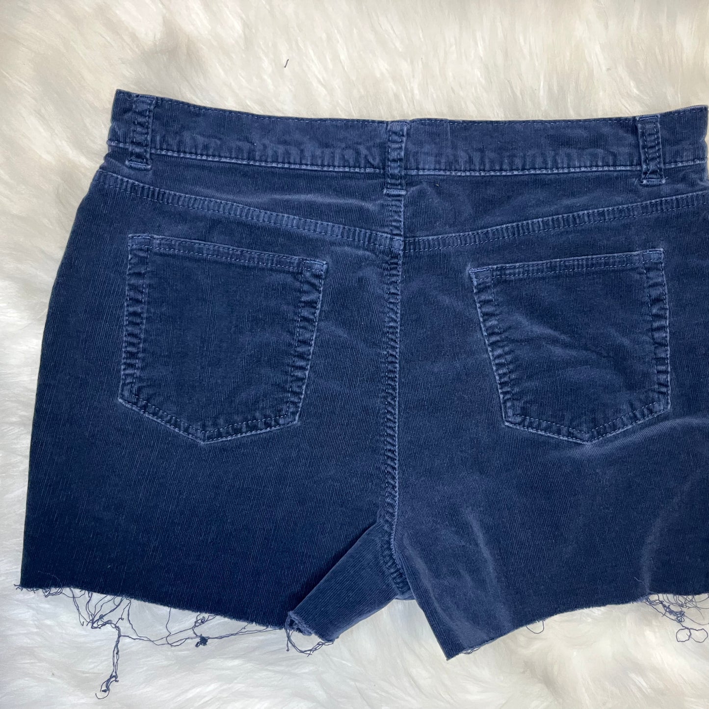Navy Corduroy Shorts w/ Matching Scrunchie | W: 32