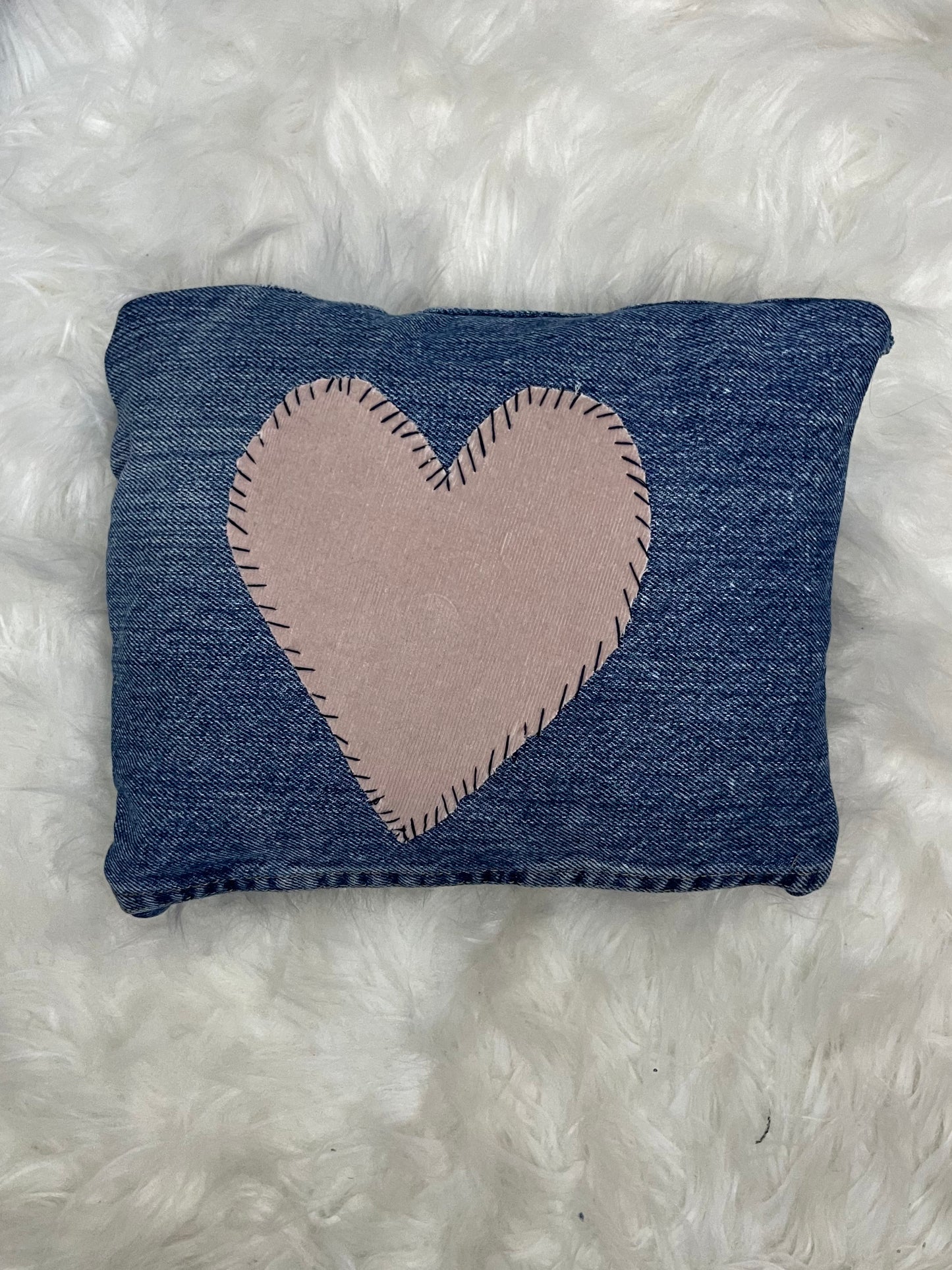 Denim Heart Pillow
